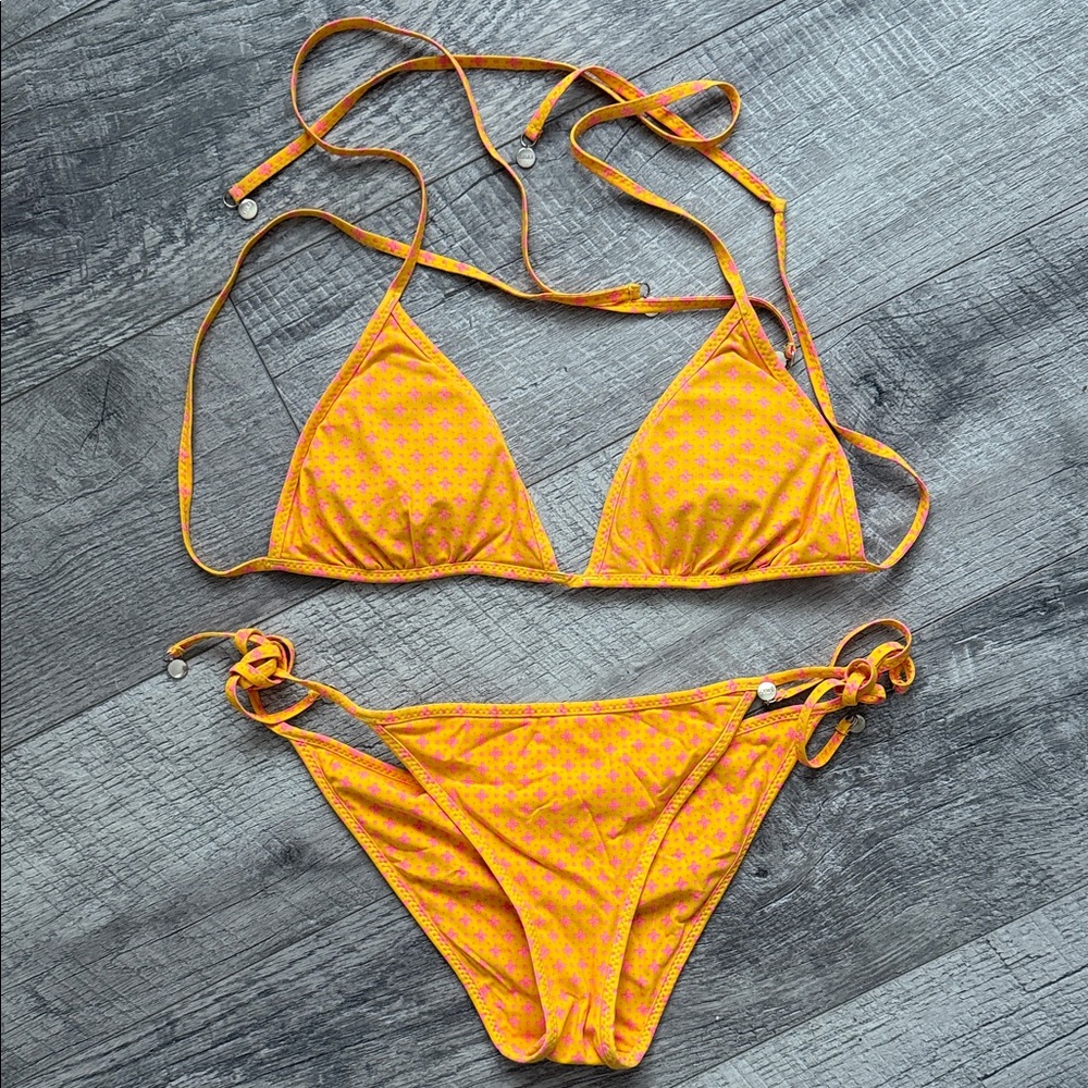 Marc Jacob’s orange pink  Bikini Set top and bottom sz small